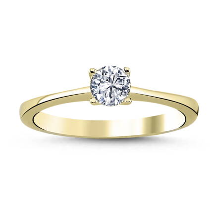Dámsky prsteň zo žltého zlata s briliantom 0011030-1250F