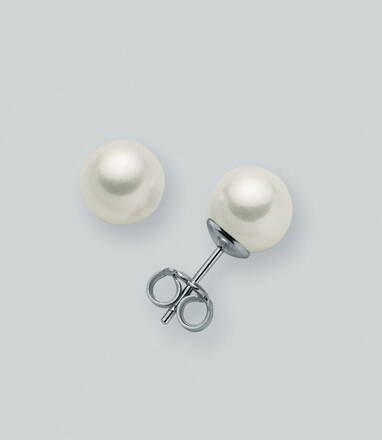 Dámske perlové náušnice z bieleho zlata PPN775b