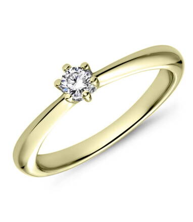 Dámsky prsteň zo žltého zlata s briliantom R130z 0,110ct