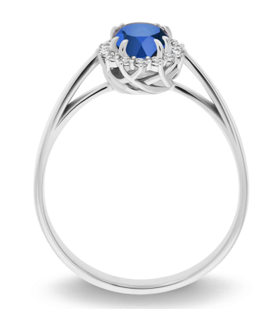 Dámsky prsteň so safírom a briliantami B0804-S