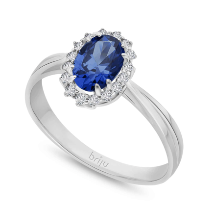 Dámsky prsteň so safírom a briliantami B0804-S