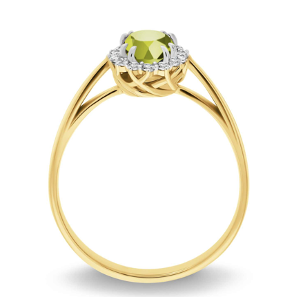 Dámsky prsteň s olivinom a diamantami B0804-O
