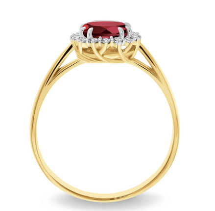Dámsky prsteň s granátom a diamantami B0815-g