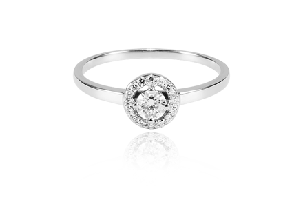 Snubný prsteň z bieleho zlata s diamantmi 00734-1255F 0,32ct