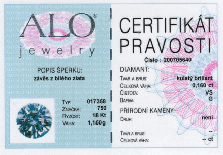 Náhrdeľník z bieleho zlata s diamantom ALO 34455017358