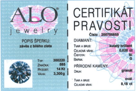 Prívesok ALO Jewelry s českým granátom 200705655