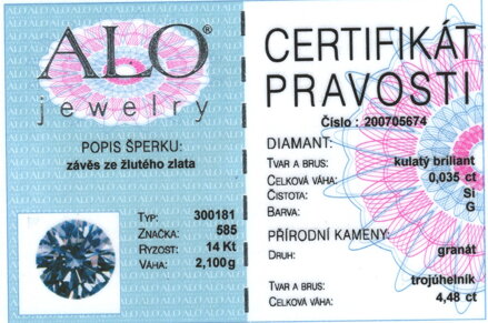 Granátový prívesok ALO Jewelry zo zlata 200705674