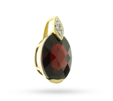 ALO Jewelry granátový prívesok s diamantmi 200705675
