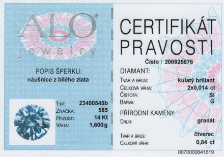 Granátové náušnice ALO z bieleho zlata 23400545b