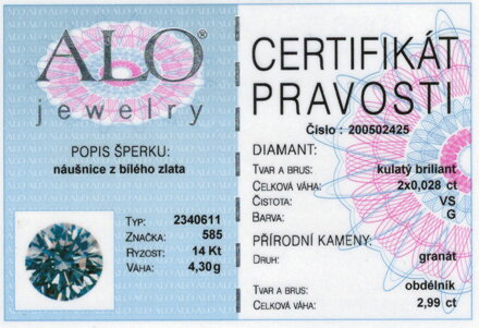 Dámske náušnice ALO Jewelry s granátmi  2340611