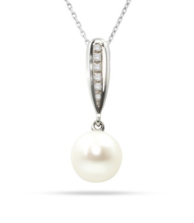 Dámsky náhrdeľník ALO z bieleho zlata s perlou 2840366b