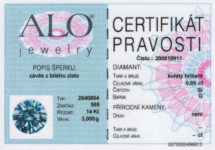 Briliantový náhrdeľník ALO z bieleho zlata 2840804b