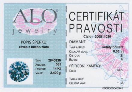 Briliantový prívesok ALO z bieleho zlata 2840830b