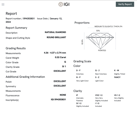 Snubný prsteň s briliantom 0,32ct R081b