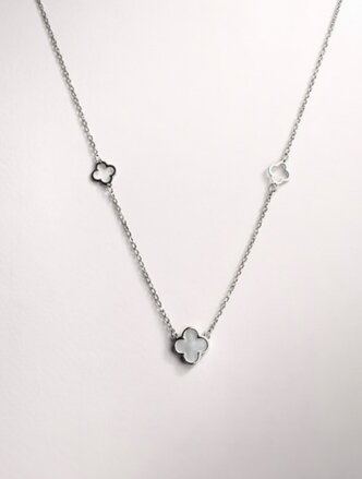 Retiazka z bieleho zlata s perleťovým príveskom K4460xb