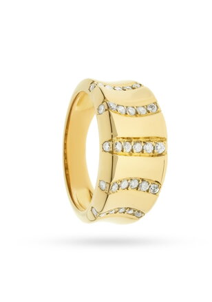 Prsteň zo žltého zlata s briliantami 973908