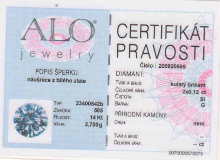 ALO 23400542b dámske briliantové náušnice