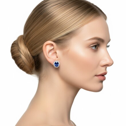 Dámske šróbovacie náušnice s tanzanitom ER032x