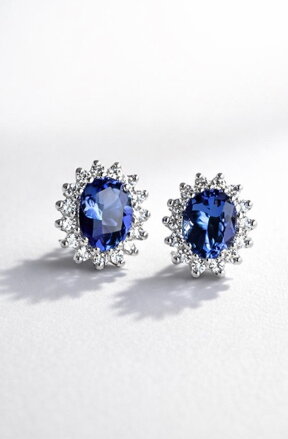 Dámske šróbovacie náušnice s tanzanitom ER032x