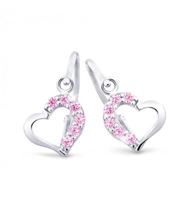 Detské náušnice z bieleho zlata s kamienkami 2757bR
