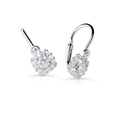 Detské náušnice z bieleho zlata k5543bB