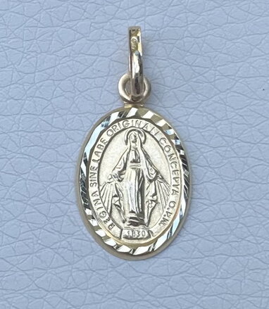 Medailón zo žltého zlata Panna Mária v250528z