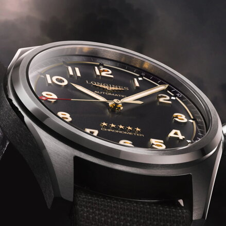 Hodinky titanové Longines Spirit L3.811.1.53.2 (L38111532)