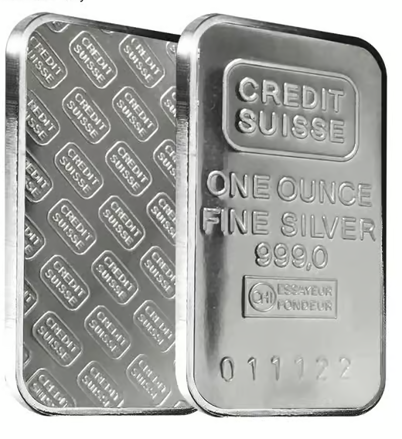 100g Strieborná tehla Credit Suiss