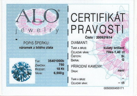 ALO Jewelry briliantový tenisový náramok 35401000b