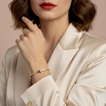 Dámsky pevný náramok zo žltého zlata K1698