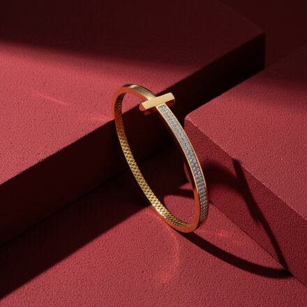 Dámsky pevný náramok zo žltého zlata K1698