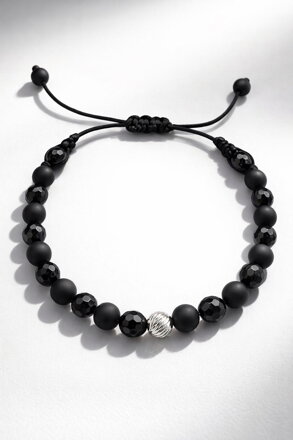 Náramok s onyxom a zlatou guličkou RH06