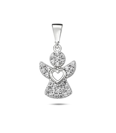 Dámsky prívesok anjelika z bieleho zlata k6640b