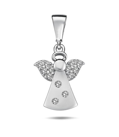 Anjelik na retiazku z bieleho zlata k6641b