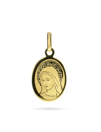 Medaión Panny Márie zo žltého zlata K6619z