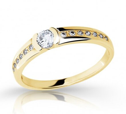 Zásnubný prsteň zo žltého zlat aso zirkónmi 2106z