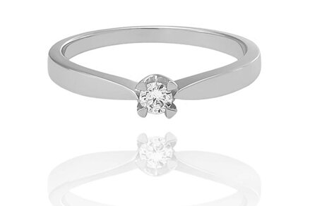 00741-1855F Romantický zásnubný prsteň s briliantom 