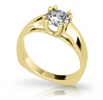 Zásnubný prsteň zo žltého zlata DF 2277 ž + darčekové balenie zdarma