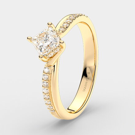 Dámsky prsteň zo žltého zlata so zirkónmi r097z