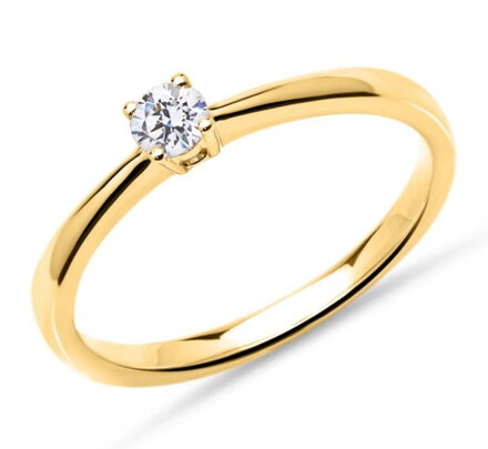 Zásnubný prsteň zo žltého zlata s briliantom R121z 0,140ct