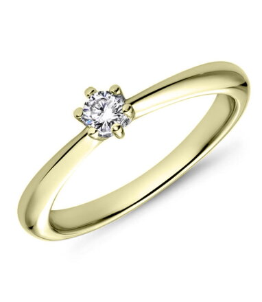 Snubný prsteň zo žltého zlata s briliantom R135z 0,110ct