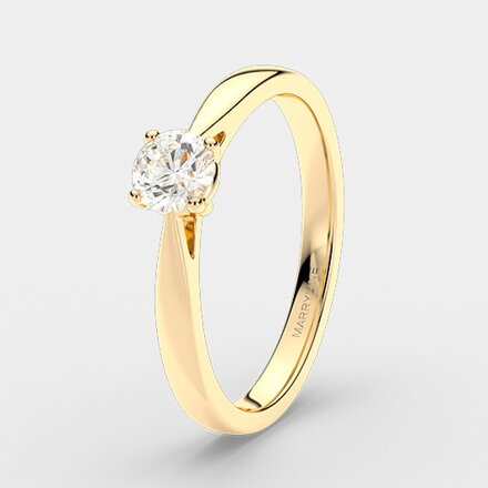 Zlatý prsteň s diamantom 0,21 ct - R081z 