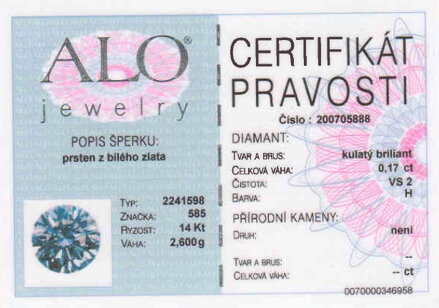 Snubný prsteň s briliantom ALO 2241598 + darčekové balenie zdarma 