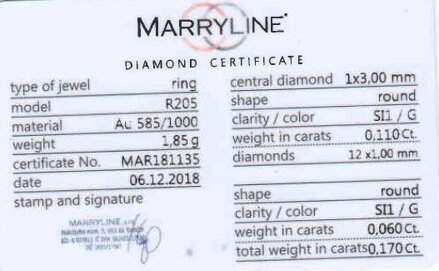 Zásnubný prsteň z bieleho zlata s briliantmi R205 0,170 ct + darčekové balenie zdarma 