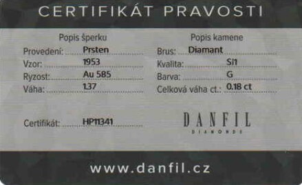Diamantový zásnubný prsteň DF 1953 ž 0,180ct + darčekové balenie zdarma