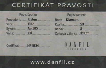 Prsteň zo žltého zlata s diamantom DF 1877 ž 0,170ct + darčekové balenie zdarma