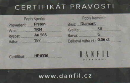 Dámsky snubný prsteň s briliantom  DF 1904 b 0,060 ct + darčekové balenie zdarma
