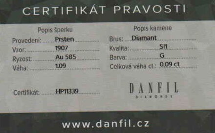 Briliantový zásnubný prsteň DF 1907b 0,090ct + darčekové balenie zdarma
