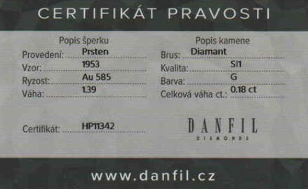 Snubný prsteň s diamantom z bieleho zlat DF1953 b 0,180ct + darčekové balenie zdarma