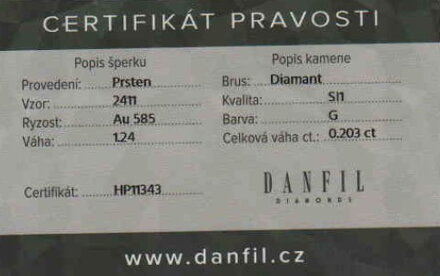 Dámsky snubný briliantový prsteň DF 2411 b 0,203ct + darčekové balenie zdarma
